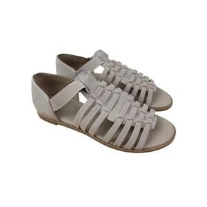 Eileen Fisher Sandal Womens Size 6.5 Beige Straps Flats Comfort Minimalist